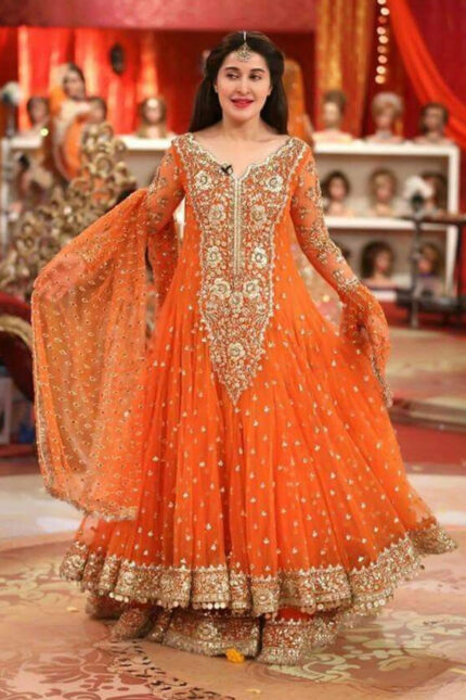 Soft Net Heavy Embroidered Dress Complete 3 Piece Unstitched Code NA-03