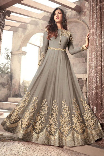 Soft Net Heavy Embroidered Dress Complete 3 Piece Unstitched Code NA-38